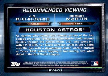 2017 Bowman Draft - Recommended Viewing #RV-HOU Corbin Martin / J.B. Bukauskas Back
