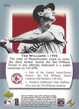 2003 SP Authentic - Simply Splendid #TW26 Ted Williams Back
