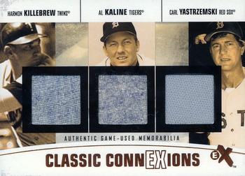 2004 Fleer E-X - Classic ConnExions Game Used Triple #CC-HK/AK/CY Harmon Killebrew / Al Kaline / Carl Yastrzemski Front