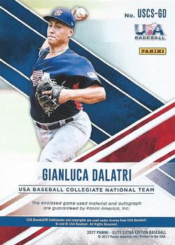 2017 Panini Elite Extra Edition - USA Collegiate National Team Silhouette Autographs Silver #USCS-GD Gianluca Dalatri Back