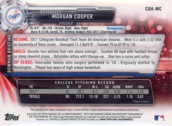 2017 Bowman Draft - Chrome Draft Pick Autographs Red Wave Refractor #CDA-MC Morgan Cooper Back
