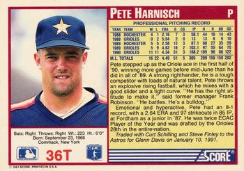 1991 Score Rookie & Traded #36T Pete Harnisch Back
