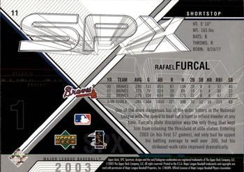 2003 SPx #11 Rafael Furcal Back