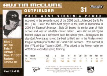 2009 MultiAd West Virginia Power #13 Austin McClune Back