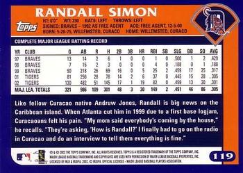 2003 Topps #119 Randall Simon Back