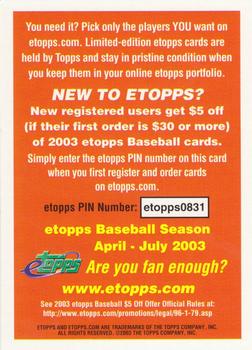 2003 Topps #NNO Need it, need it, need it. Back