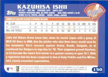 2003 Topps #150 Kazuhisa Ishii Back