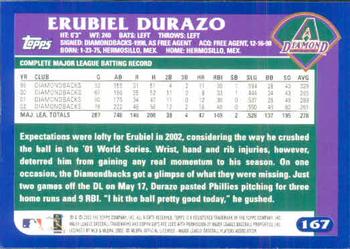 2003 Topps #167 Erubiel Durazo Back