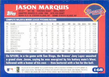 2003 Topps #168 Jason Marquis Back