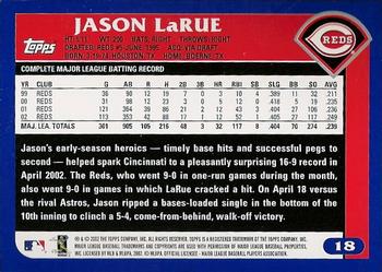 2003 Topps #18 Jason LaRue Back