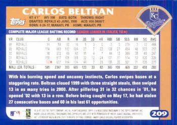 2003 Topps #209 Carlos Beltran Back