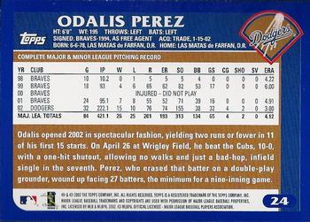 2003 Topps #24 Odalis Perez Back