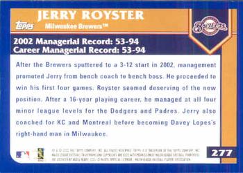2003 Topps #277 Jerry Royster Back
