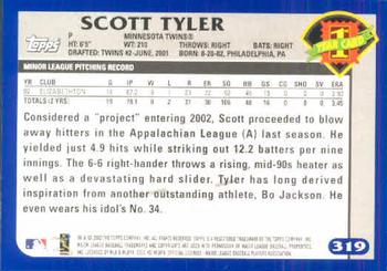 2003 Topps #319 Scott Tyler Back