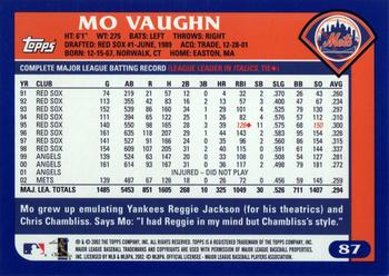 2003 Topps #87 Mo Vaughn Back