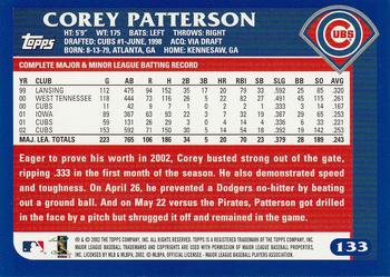 2003 Topps #133 Corey Patterson Back