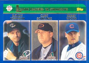 2003 Topps #348 Randy Johnson / Curt Schilling / Kerry Wood Front