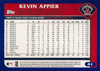 2003 Topps #41 Kevin Appier Back