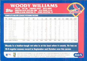 2003 Topps #465 Woody Williams Back