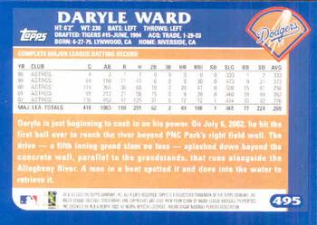 2003 Topps #495 Daryle Ward Back
