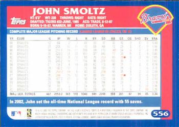 2003 Topps #556 John Smoltz Back