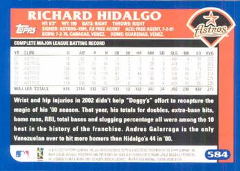 2003 Topps #584 Richard Hidalgo Back