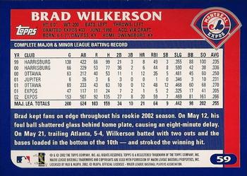 2003 Topps #59 Brad Wilkerson Back