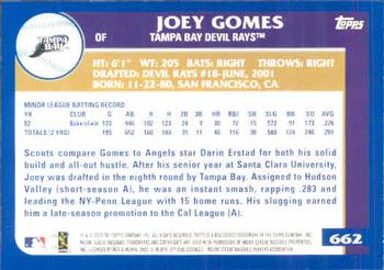 2003 Topps #662 Joey Gomes Back