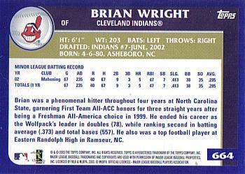 2003 Topps #664 Brian Wright Back