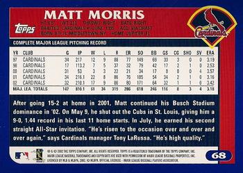 2003 Topps #68 Matt Morris Back