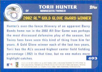 2003 Topps #693 Torii Hunter Back