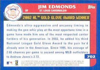 2003 Topps #702 Jim Edmonds Back