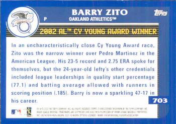 2003 Topps #703 Barry Zito Back