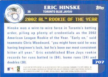 2003 Topps #707 Eric Hinske Back