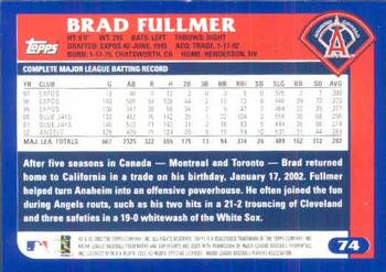 2003 Topps #74 Brad Fullmer Back