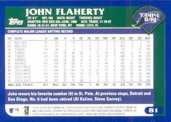 2003 Topps #81 John Flaherty Back