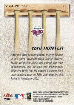 2004 Fleer Genuine Insider - Tools of the Game #2TG Torii Hunter Back