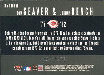 2004 Fleer Greats of the Game - Battery Mates #3 BM Tom Seaver / Johnny Bench  Back