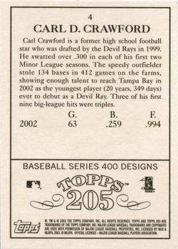 2003 Topps 205 #4 Carl Crawford Back
