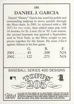 2003 Topps 205 #186 Danny Garcia Back