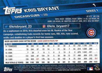 2017 Topps - Limited Edition #1 Kris Bryant Back