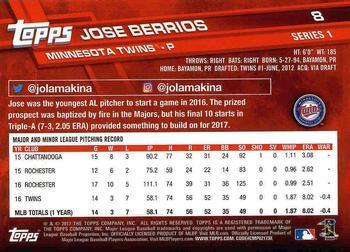 2017 Topps - Limited Edition #8 Jose Berrios Back