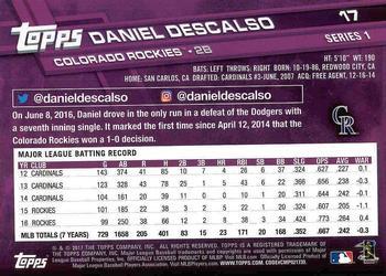 2017 Topps - Limited Edition #17 Daniel Descalso Back