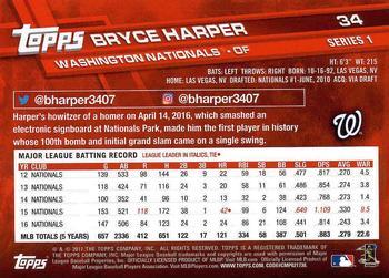 2017 Topps - Limited Edition #34 Bryce Harper Back
