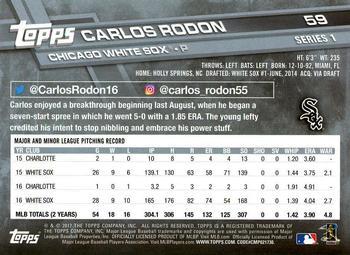 2017 Topps - Limited Edition #59 Carlos Rodon Back