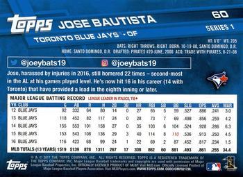 2017 Topps - Limited Edition #60 Jose Bautista Back