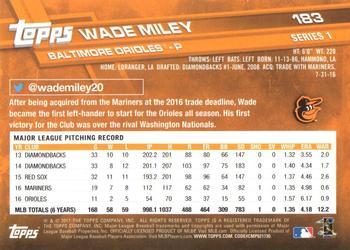 2017 Topps - Limited Edition #183 Wade Miley Back