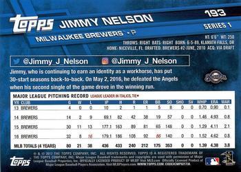 2017 Topps - Limited Edition #193 Jimmy Nelson Back