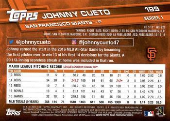 2017 Topps - Limited Edition #199 Johnny Cueto Back