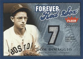 2004 Fleer Greats of the Game - Forever Game Jersey Number #F-DD Dom DiMaggio Front